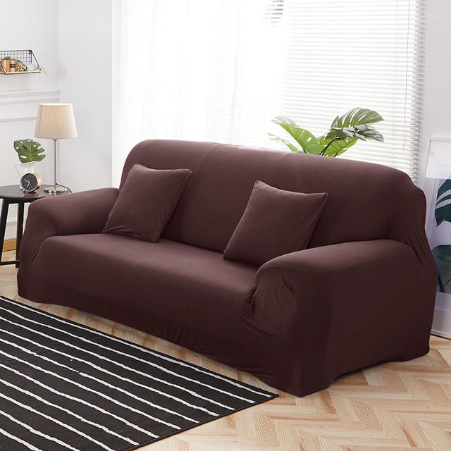 

Levivel Waterproof Stretch Living Sofa Cover Plain Stretchy Sofa Covers Corner Couch Cover Chair Furniture Protector Living Room 1 /2 /3 /4seater 1 Seater(90-140cm) кавовий