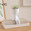 Office Desk Planter 3D Printed Sitting Human Figure Succulents Planter, 2-in-1 Desktop Pot & Decor Ornament, Matte Finish Compact Plant One-Piece