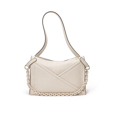 New Leather Handbag with One Shoulder Chain Bag, Niche M-shaped Contour Design, Envelope Bag, Matte Cowhide Crossbody Bag
