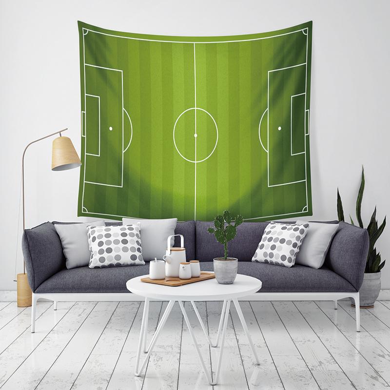 Green Football Field Tapestry Home Decor Wall Hanging Tapestry Bedroom Living Room Dormitory Decoration Soccer Pattern Tapestry