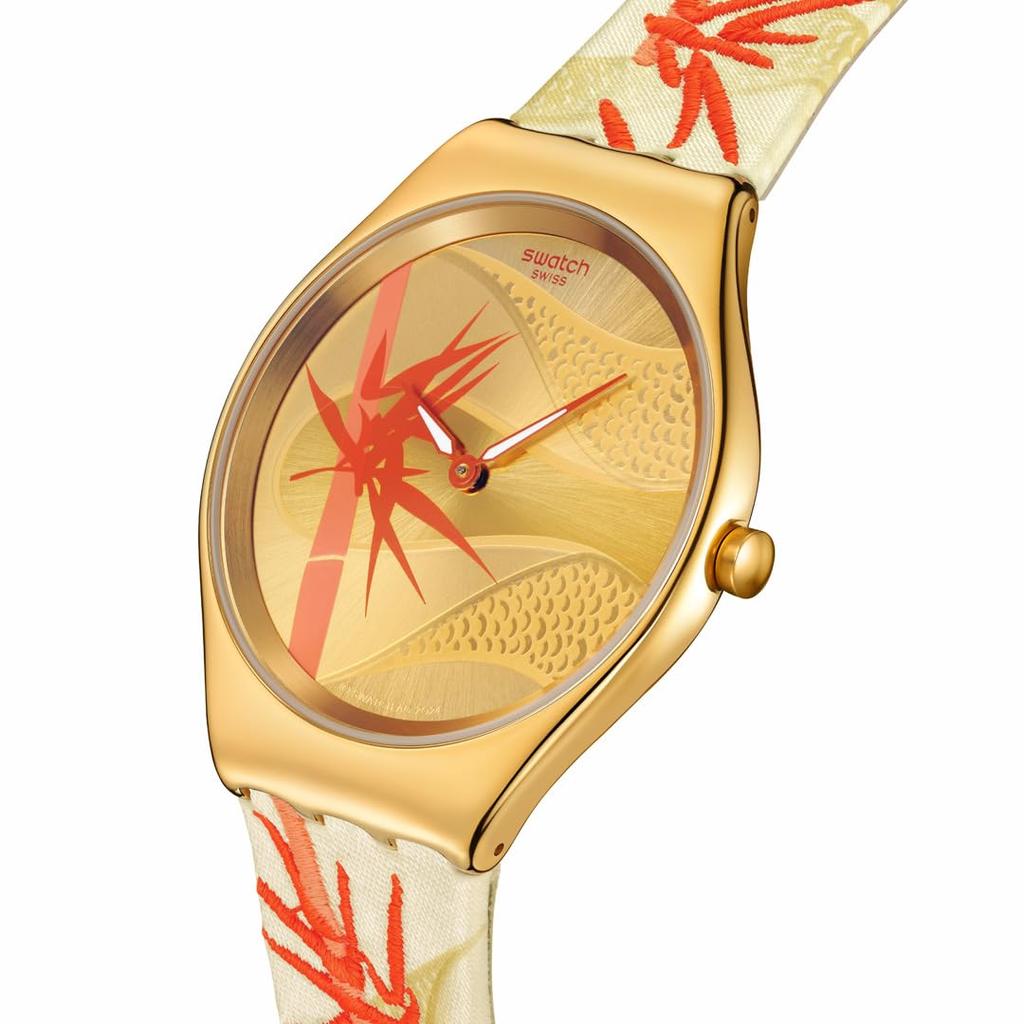 Watch GOLDEN RED BAMBOO SYXZ105 Beige [Swatch] Women's