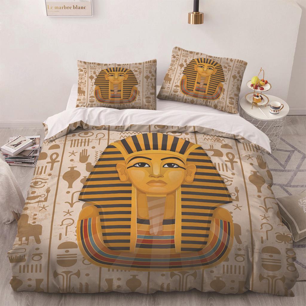 Africa Egypt King Queen Duvet Cover Egyptian Pharaoh Bedding Set For Teens Adults Ancient Frescoes 2/3pcs Polyester Quilt Cover