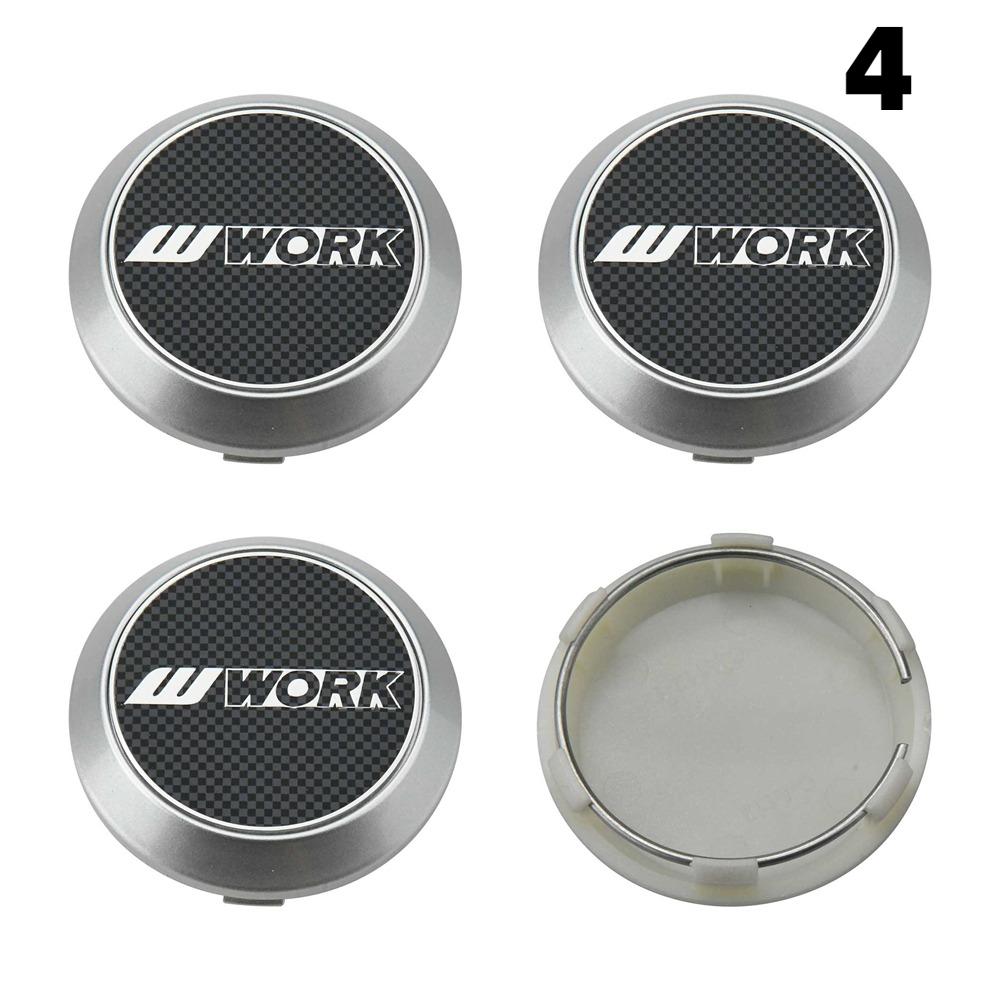4 STuks Nieuwe 64MM Buiten Diameter / 60MM Binnen Diameter Dop Voor Velgen WORK EMOTION EQUIP MEISTER VS Logo Wielnaafdop Sportauto Velgkap Naafdoppen