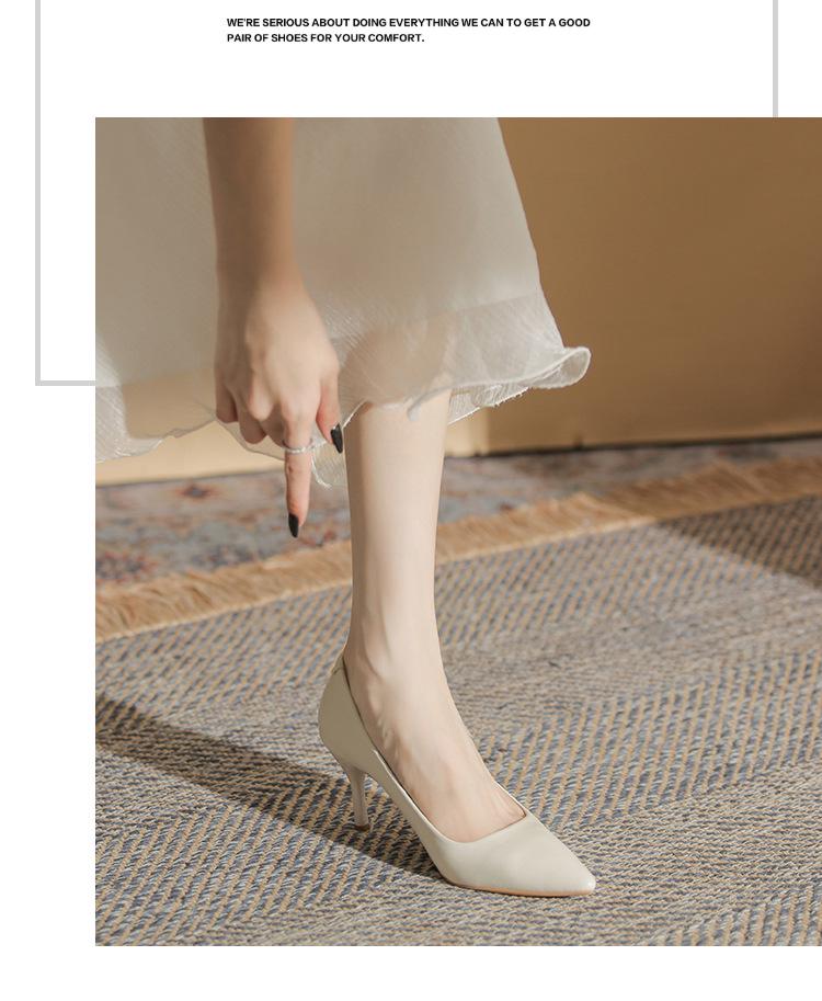 2025 Spring/Autumn Women's White Stiletto High Heels – Elegant and Comfortable