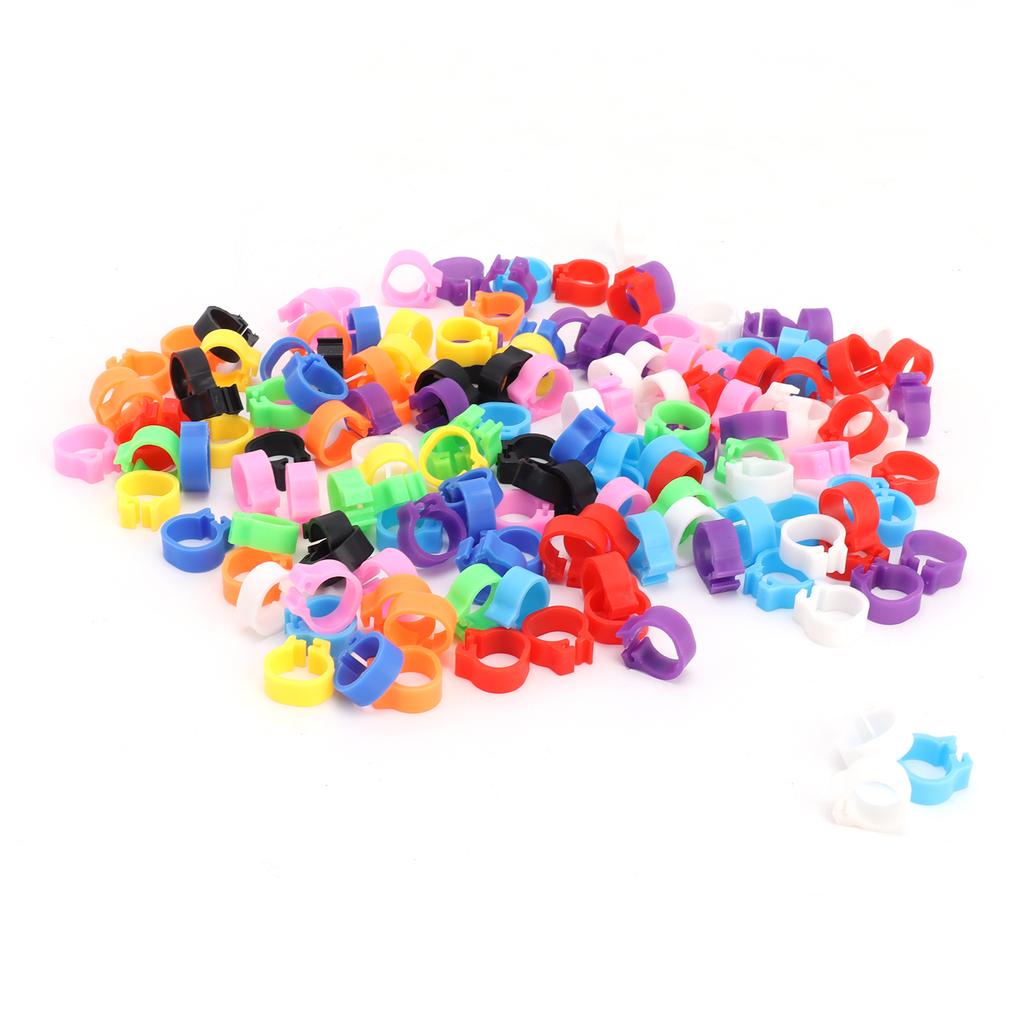 200PCS 8mm Pigeons Foot Ring Colorful Pigeons Leg Band Identification Rings No Words