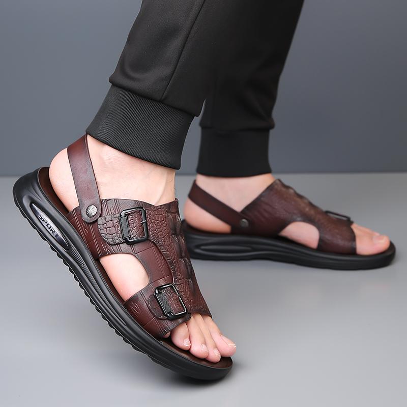 Fashion Business Summer Men's Shoes Minimalist Gentleman Casual Style Dress Up for Daily Office Work Outdoor Black Sandal Breathable