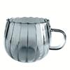 1pcs Glass Cups Vertical Stripe Water Cup 400ml/13.5oz Coffee Mugs Drinking Glasses Flowers Tea Cup Heast Resistant Drinkware