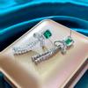 Gica Gema Emerald Earrings With Diamond 925 Sterling Silver Unique Design Romantic Fine Earrings Jewelry Wedding Party Gifts New Trend 40mm
