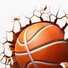 3D Basketball Wall Sticker Basketball Break Through The Wall Decor Self Adhesive Removable Wall Decal for Boys Bedroom Living Room Decor