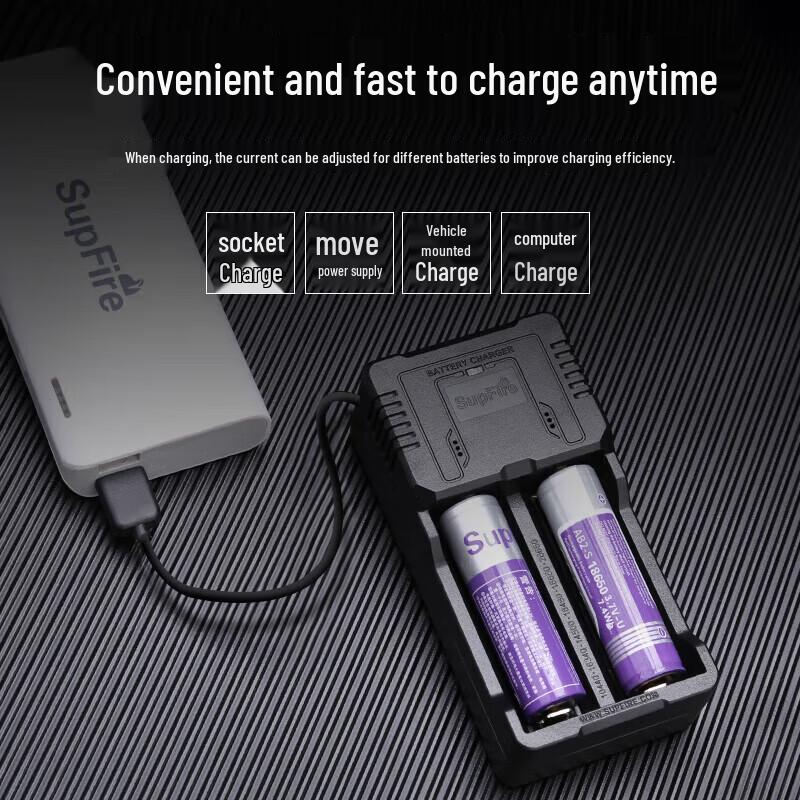 SupFire AC26 Dual-Slot USB Battery Charger