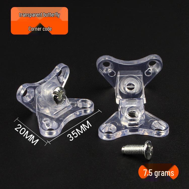 Thickened White Nylon Corner Bracket, L-Shaped 90 Degree, Triangular with Cover for Furniture Cabinet Connector