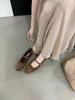 Thick Heel Shallow Mouth Mary Jane Shoes Versatile Women's Shoes 2025 Autumn New Suede Word with Retro Single Shoes