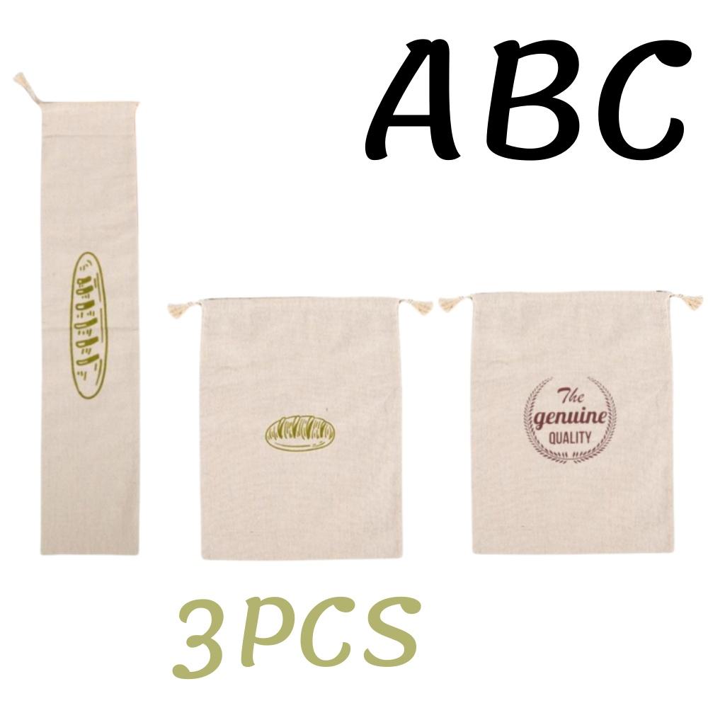 1/6pcs Reusable Linen Bread Bag Baking Storage Container for Toast Unbleached Preservation Bag with Drawstring Kitchen Organizer