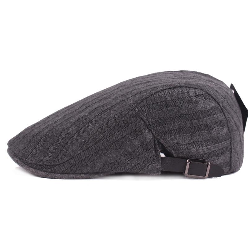 Knitted Beret Men and Women Winter Forward Cap Simple Duck Tongue Cap Middle-aged Duck Tongue Hat Hat