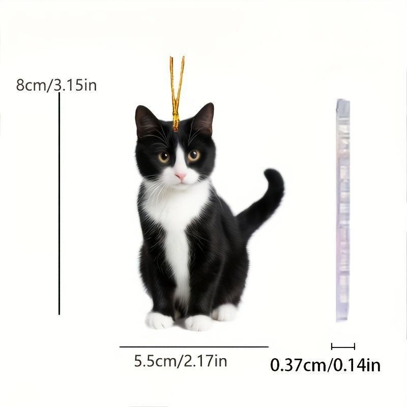Bil bakspeil 3d Katt hengende anheng Dyreform Ornamenter Ryggsekktilbehør Cretive pryder Dekorativ innredning for bil