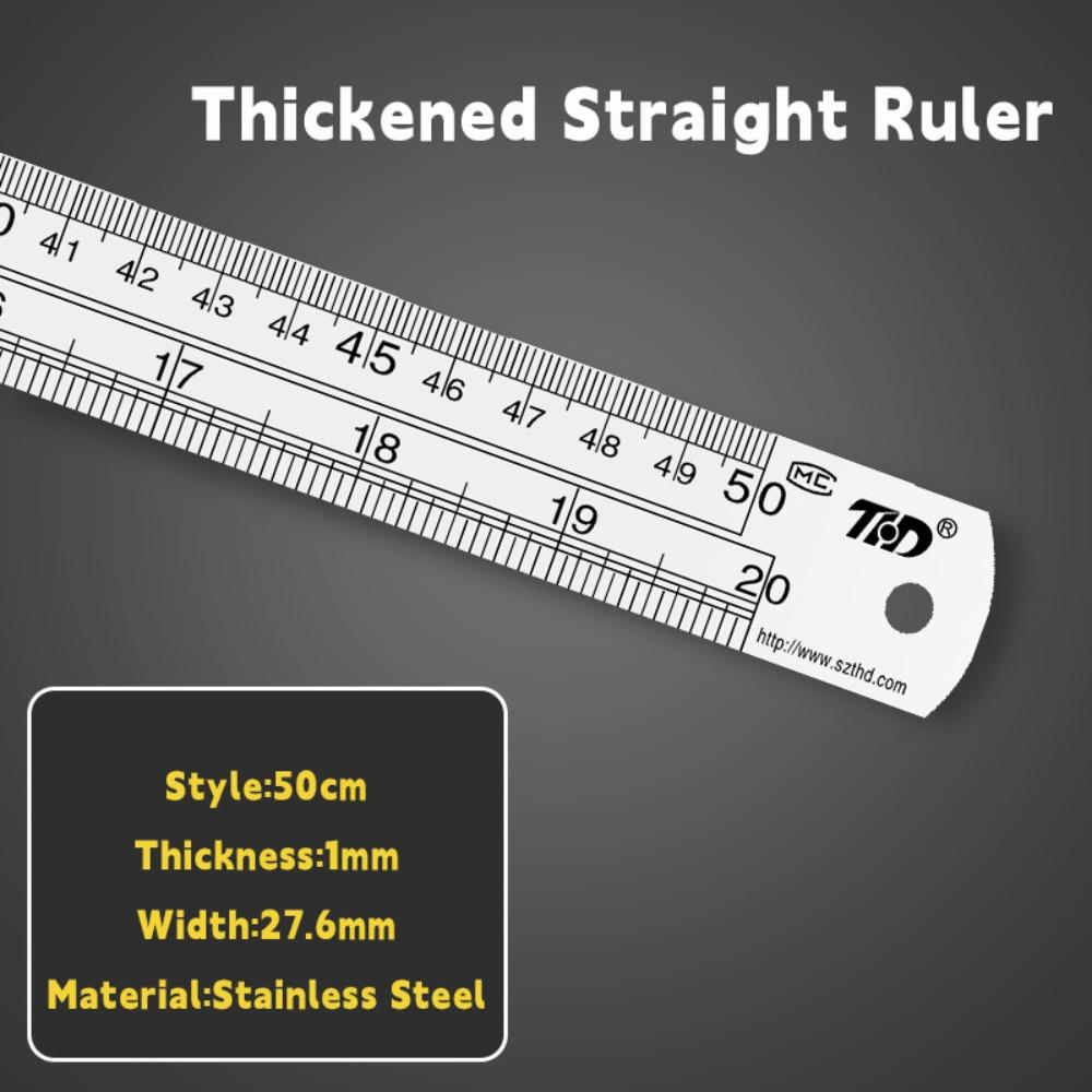 Double Side Scale Stainless Steel Ruler Stainless Steel Drawing Ruler Measuring Tool  Engineering