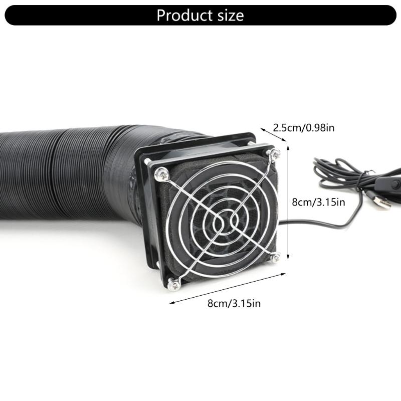 USB 5V Powered Ventilation System 800x800x250mm 4000RPM Fan for Smokes Odor Removal 3D Printing Enclosure Accessories