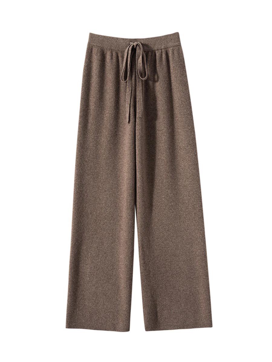 

Women s Cashmere Wide-Leg Knit Pants: Autumn/Winter Versatile, Slimming, Simple Fashion Extra Large