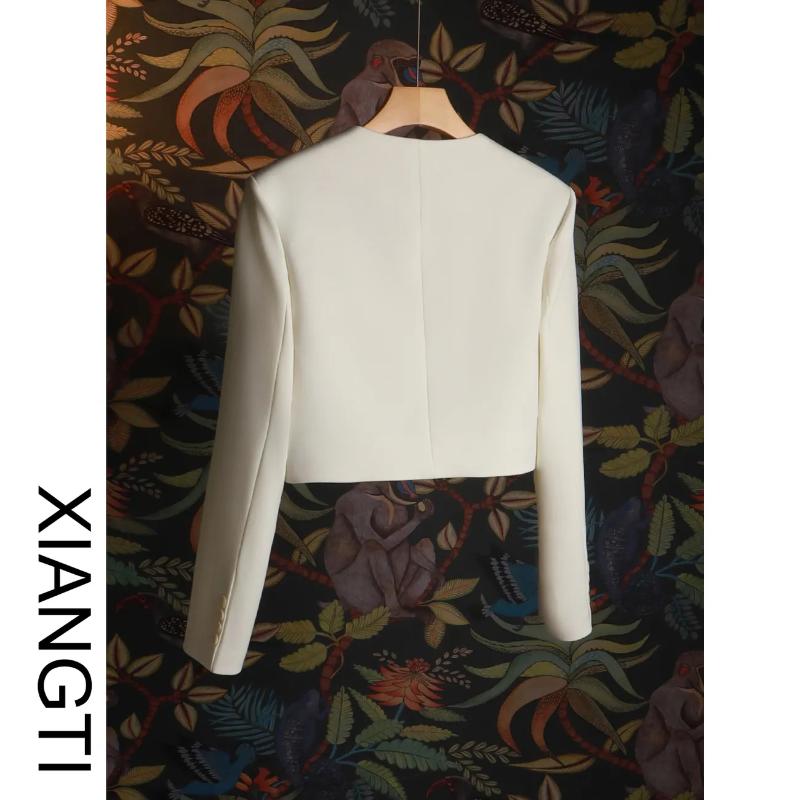 Giacca Suit Piccola Bianco Latte Temperamento Francese per Donna Primavera e Autunno Nuova Casual Versatile Corta