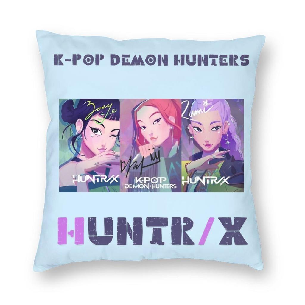 Huntrix Golden Zoey Rumi Mira KPop Dämonenjäger Kissenbezug Weicher Kissenbezug Dekorative Kissenhülle Zuhause Quadratisch 18''