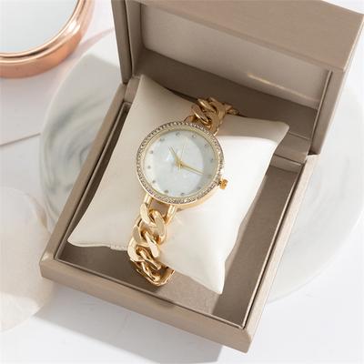 Montre à Quartz d'affaires de couleur or pour femmes, montres-bracelets analogiques de mode