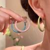 1pair Sweet Candy Color C-Ring Earrings For Women Fashion Simple Hoop Earring Temperament Jewelry Holiday Party Accessories