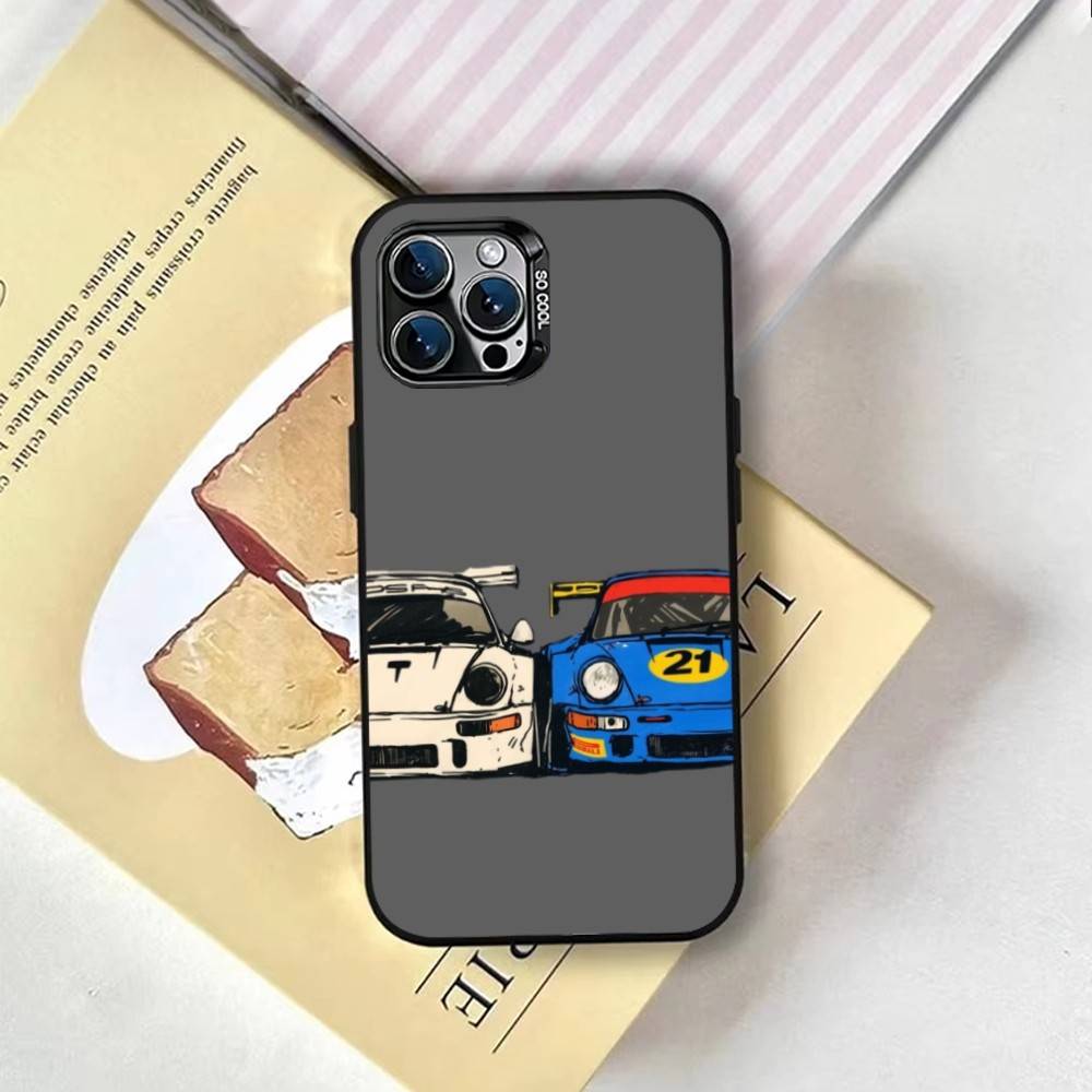 JDM Tokyo Drift Sports Car Phone Case For iPhone 17,16,15,14,13,12,11 Plus,Pro Max,XS,Colored Silver Plated Inside Cover