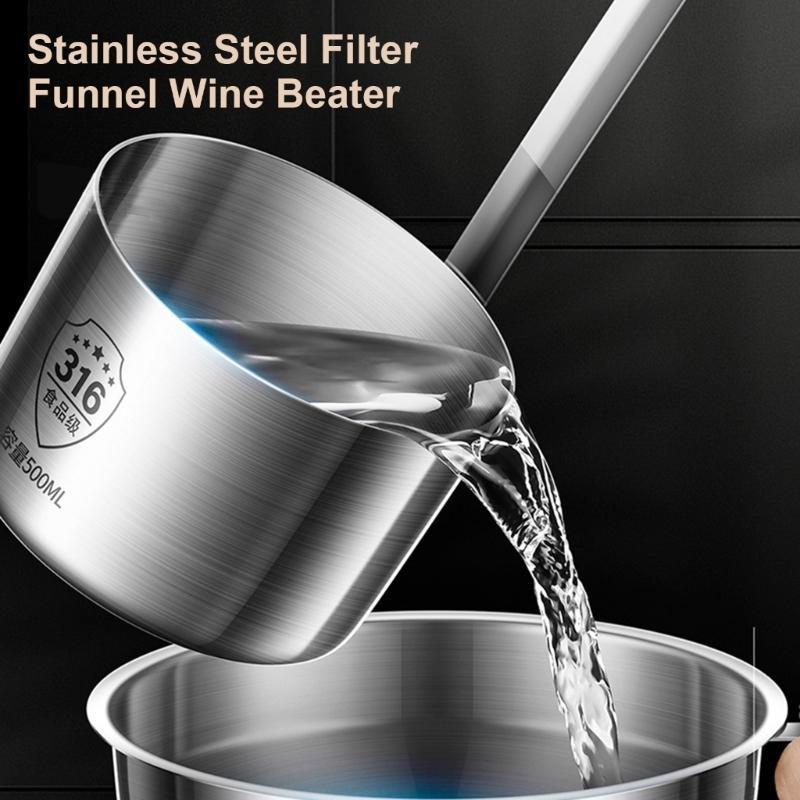 Efficient Liquid Filtration Funnel Essential Kitchens ToolStainless Funnel with Mesh Strainer for Filtration
