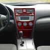 5Pcs For Toyota Camry Red Carbon Fiber Interior Central Console Cover Trim