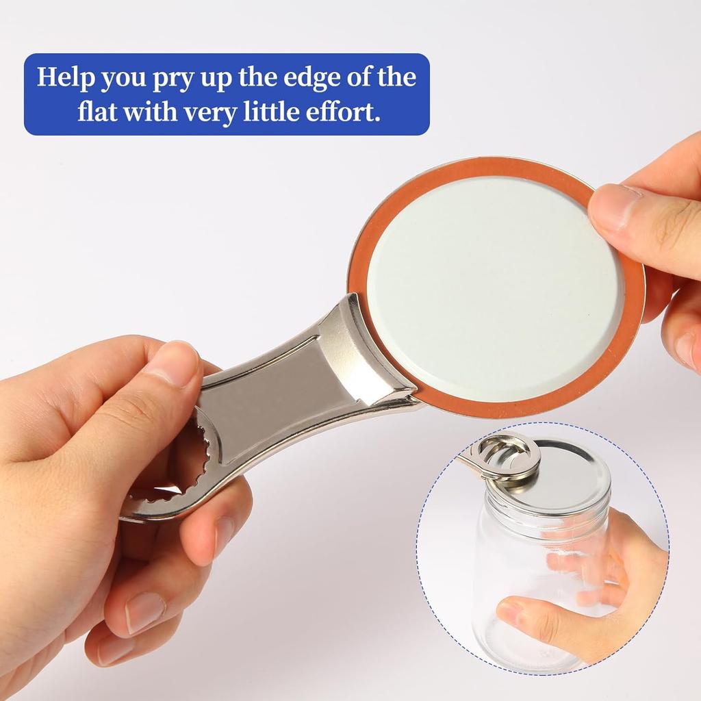 Mason Jar Opener, Canning Jar Opener for Sealed Lids, Beer Bottle Opener, Soda Can Opener, Beer Can Opener(Silver)