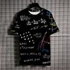 3D Printed Math Formula T-Shirt For Men Experiment Pattern T Shirts Summer Casual Short Sleeves Round Neck