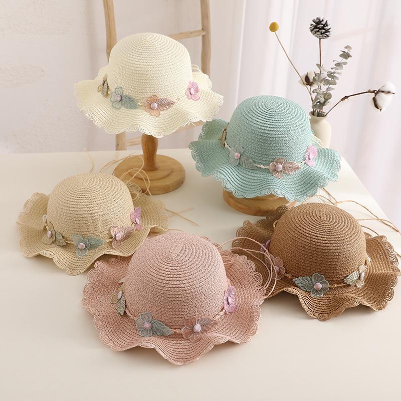 Nuovo Cappello di Paglia per Bambini Cappello da Spiaggia da Donna Borsa Intrecciata in Paglia Set Due Pezzi
