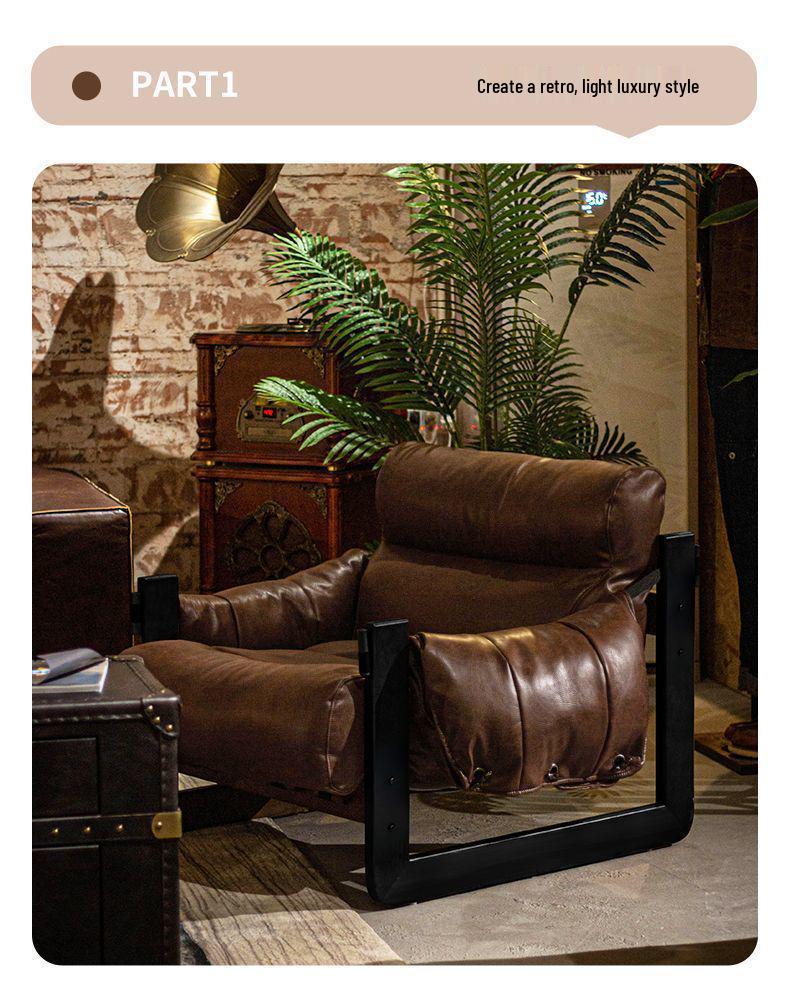 Jersey Island Designer Reclining Sofa Chair for Living Room - Light Luxury Retro Style