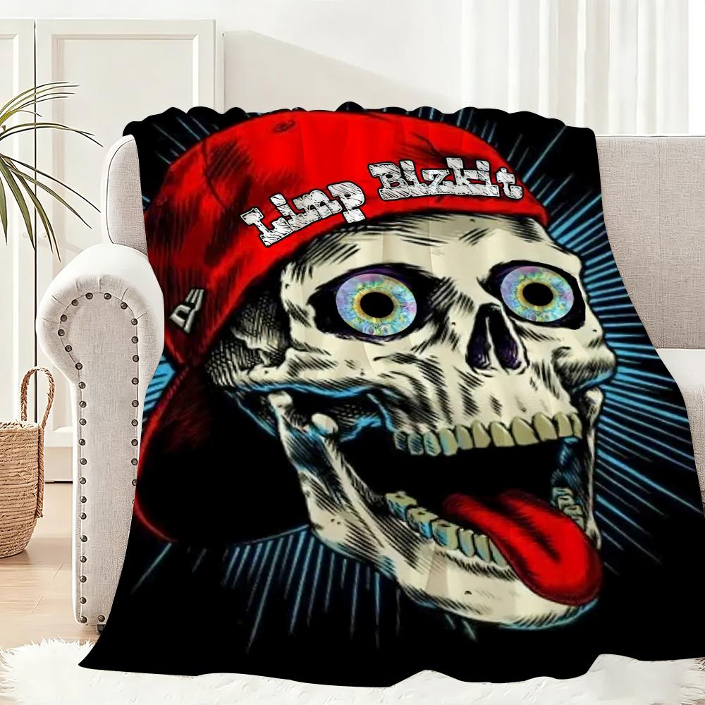 Band Limp Bizkit Throw Lightweight 240g Flannel Blanket Soft Skin-friendly for Summer Cooling