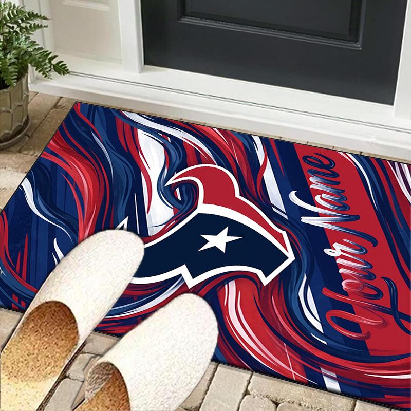Custom NameHouston-Texans Artwork Carpet, Indoor Rug, Chair Rug, Living Rooms, Doormat Made From Polyester Home Decor Birthday Christmas Gifts
