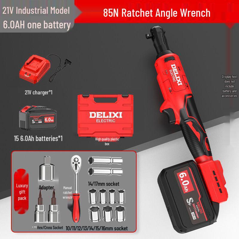 Delixi 90° Right Angle Lithium Ratchet Wrench - Commercial Electric Tool