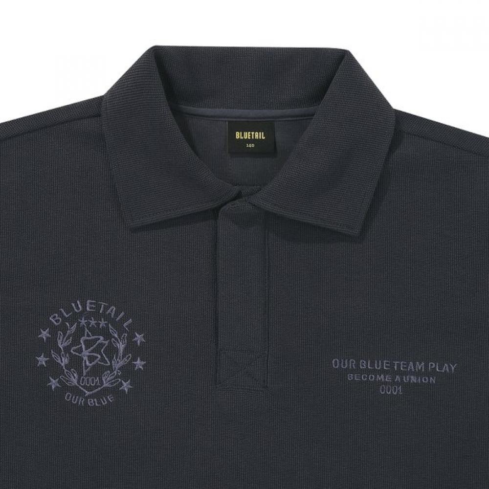 Bluetail Charcoal Grey Collar T shirT aaa1Ts06cg