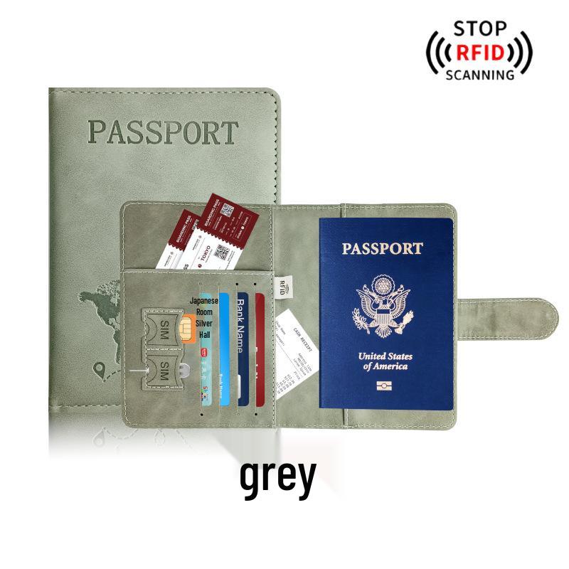 Farbwechselnder PU-Leder-Reiseausweishalter & Gepäckanhänger-Set mit RFID-Schutz