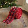2 rolls/set 6M Red and Black Plaid Ribbon Decorative Gift Box Bow Ribbon  Christmas