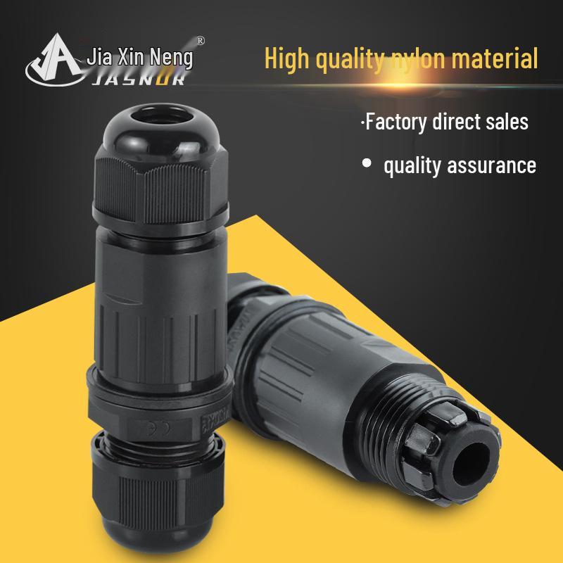 IP68 Waterproof Nylon Cable Connector with Terminal Blocks, 2-4 Core, PG9, Outdoor