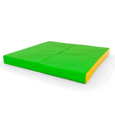 Gymnastic mat Comet 100x100x10 two-piece - light green/yellow