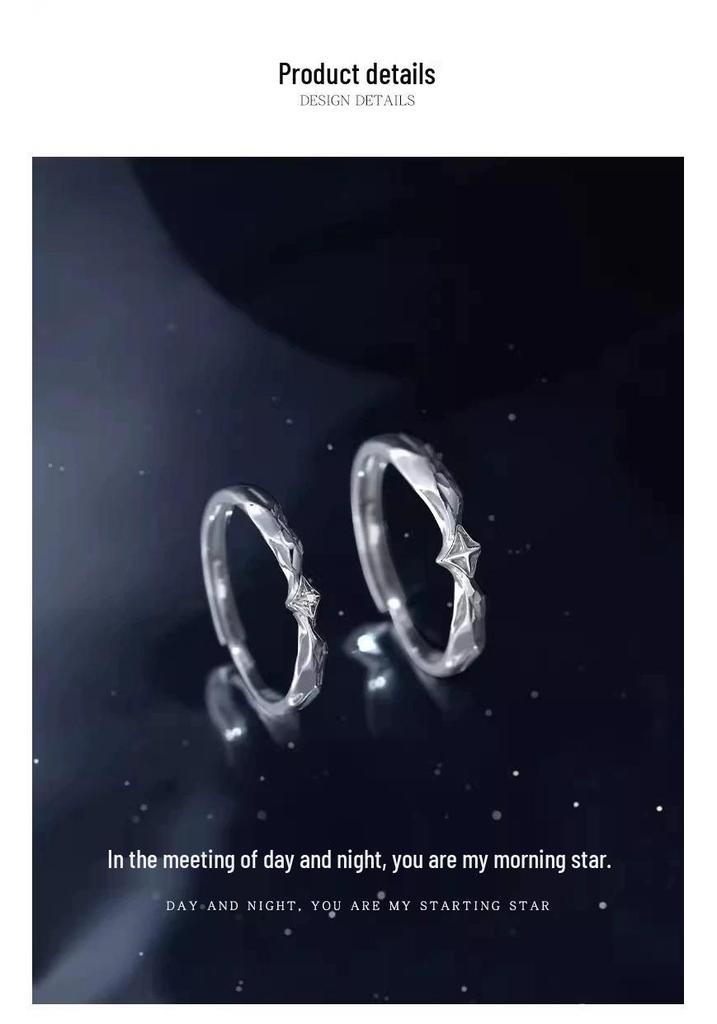 Pluto 999 Sterling Silver Couple Rings - Exquisite Niche Design
