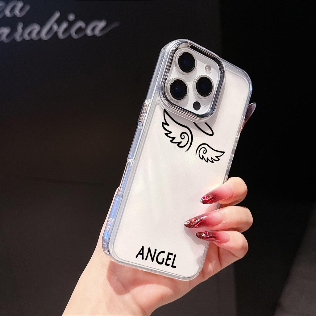 Couple Demon Angle Luxury Phone Case for iPhone 17 Air 16 15 14 11 Pro Max 16 15 Plus Soft Protective Cover Cases