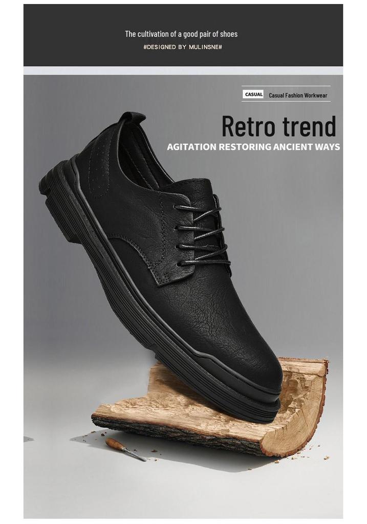 Men's Cowhide Leather Casual Work Shoes - New Formal Business Style