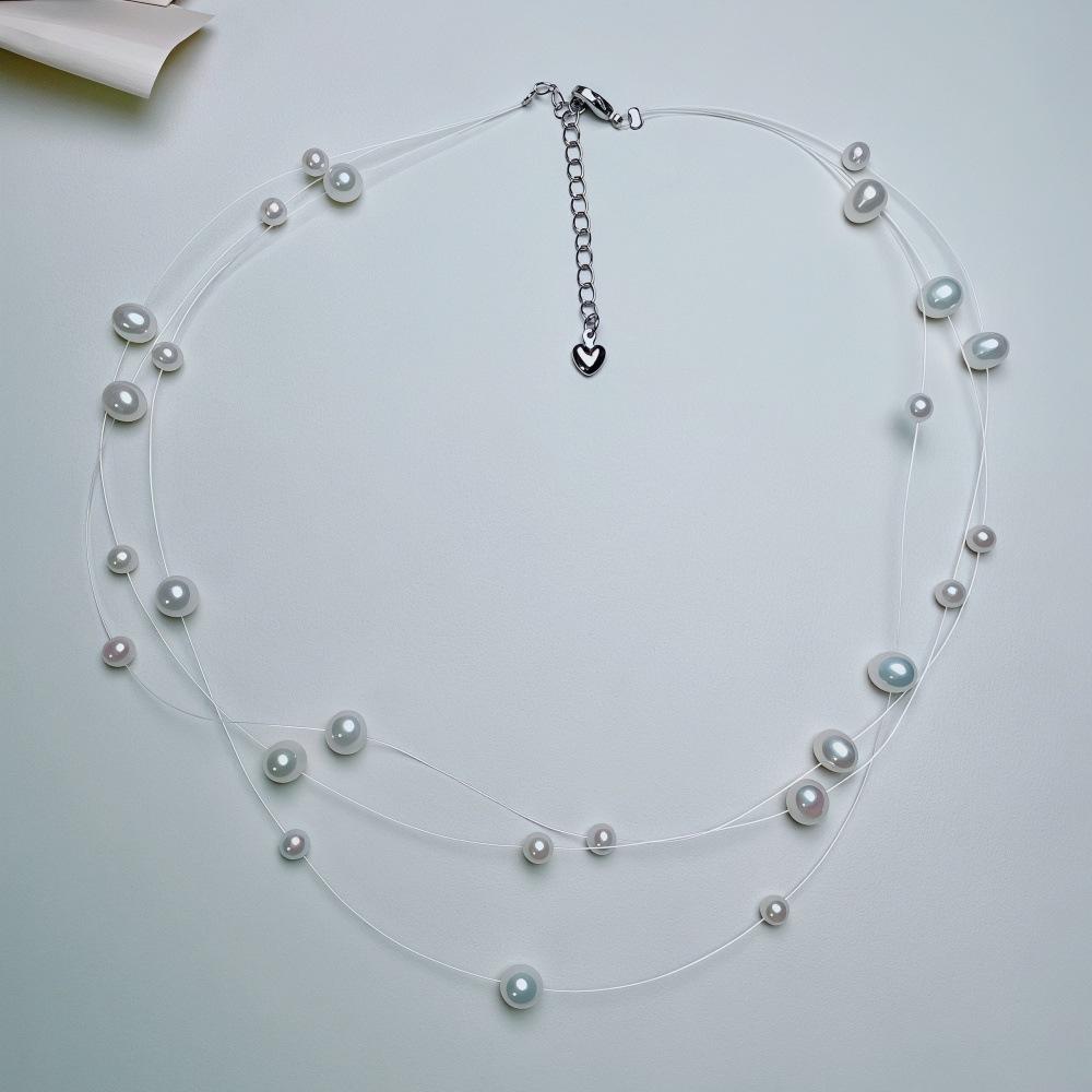 Zhuji Super Fairy Multi-Layer Pearl Necklace, Starry Sky Design, High-End Style, New Trendy and Minimalist Clavicle Chain