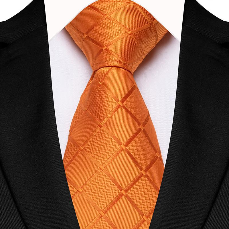 Men's Classic Solid Color Plaid Tie - Multi-color for Business, Casual, or Wedding