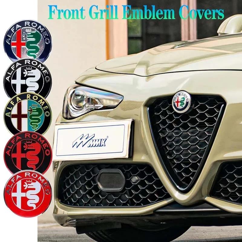 5 colors 75mm Car Front Hood Emblem Logo Rear Trunk Badge for Alfa Romeo 159 147 Giulietta Stelvio 4C MITO 156 Giulia Sportiva