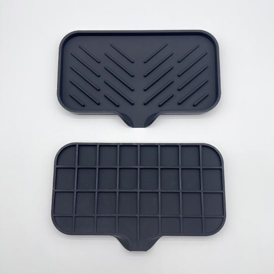 Covoraș de scurgere din silicon cu utilizări multiple Anti-alunecare cu gura de scurgere Curățare ușoară rezistentă la scurgeri blat de bucătărie Organizator pentru chiuvetă Suport pentru burete Vasă de săpun de baie
