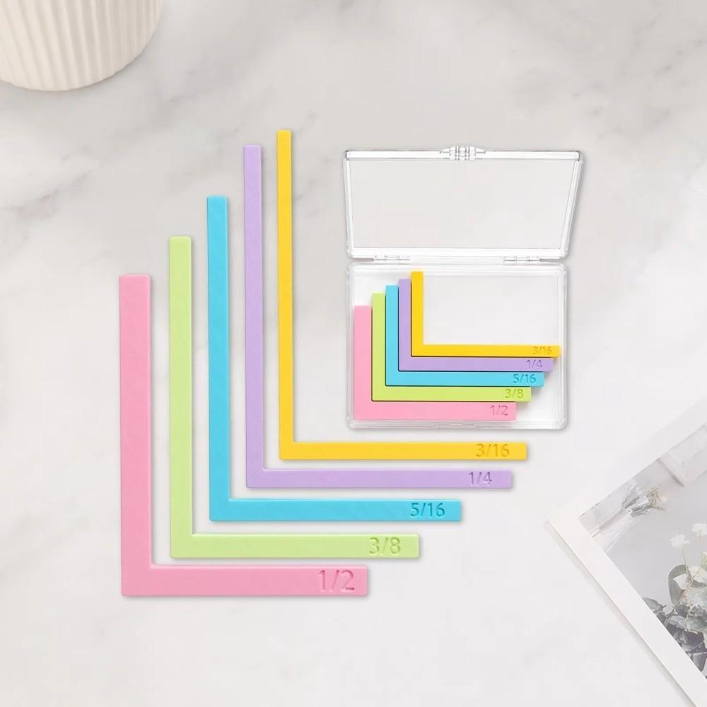 Size Tabs Paper Craft Alignment Guide With Storage Case L-Shaped Ruler Tool For Scrapbooking