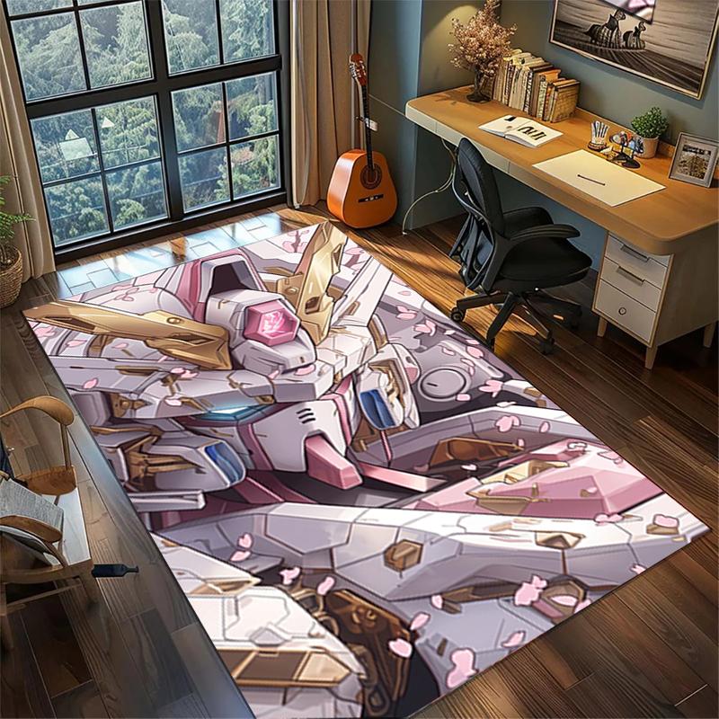 

Non Slip Gundam Carpet Large Washable Area Rug for Gamer Room Bedroom Decor 60x90cm